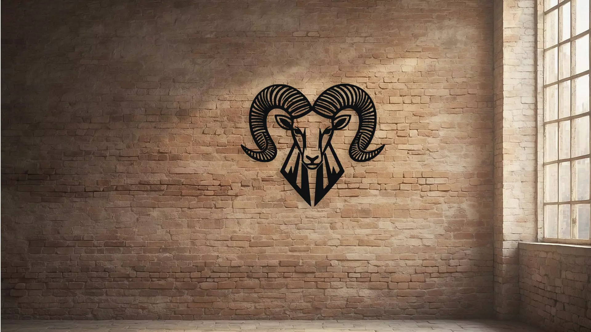 Ram Head Wall Decor Art 3D model_2