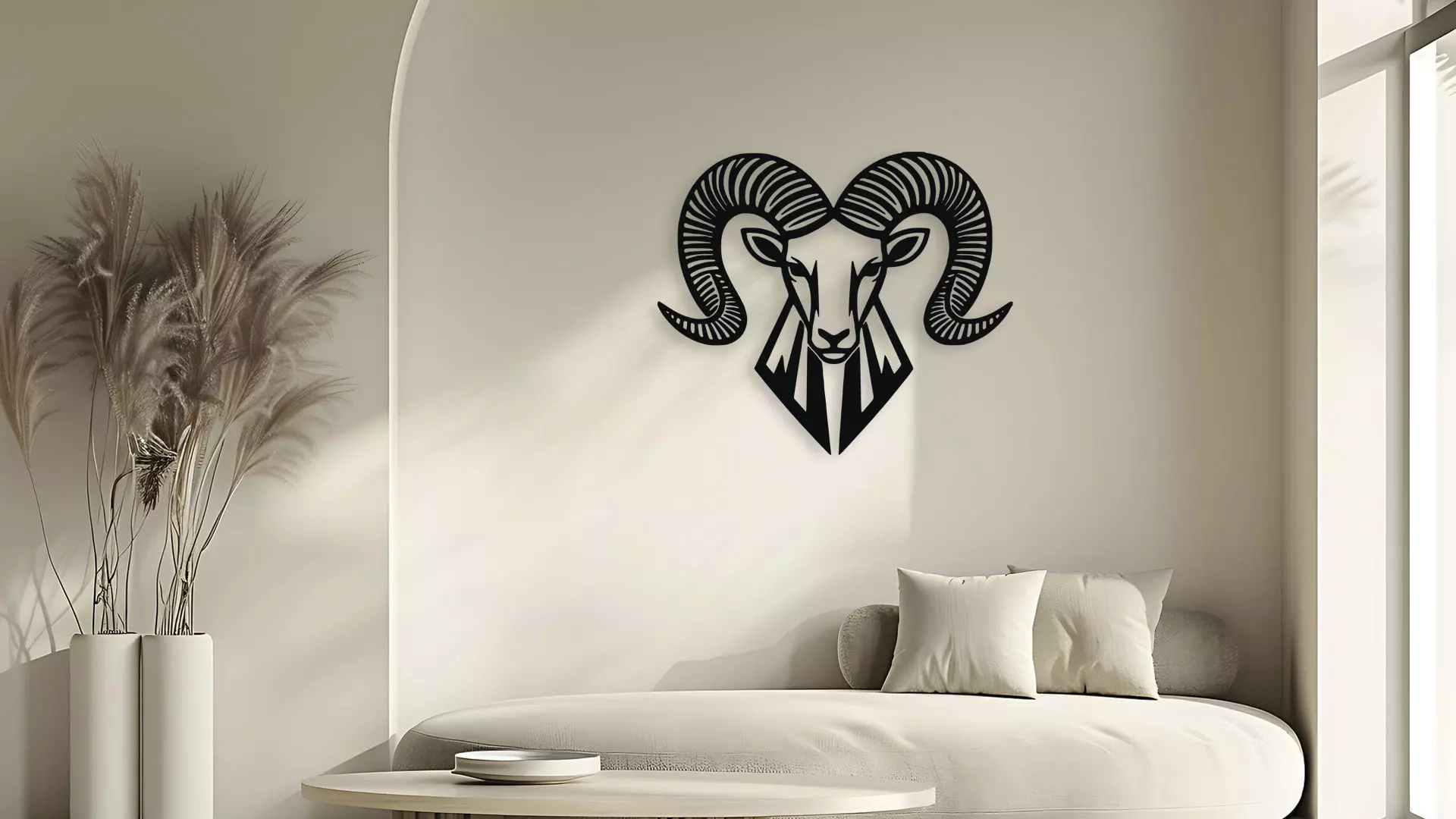Ram Head Wall Decor Art 3D model_5