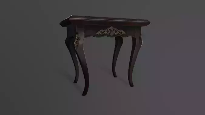 Antique 3D Side Table with Carvings