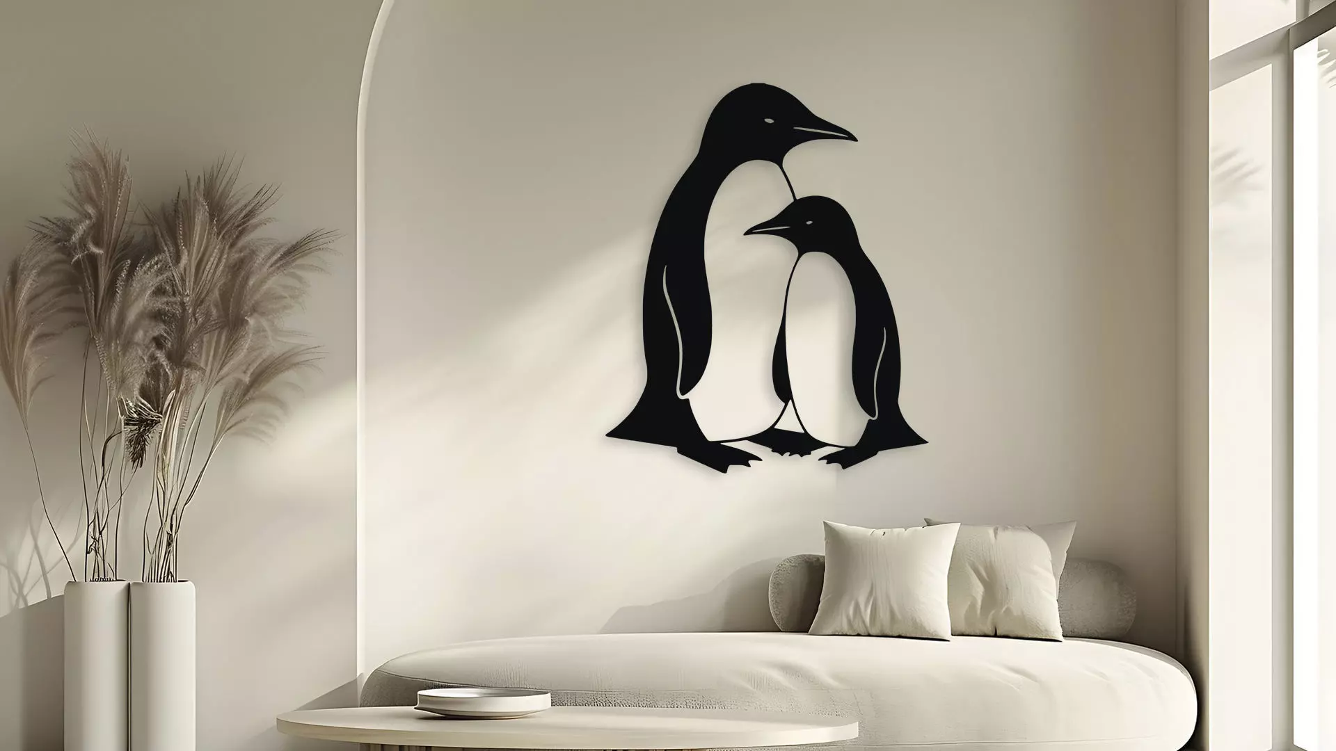 Penguin Family Wall Decor 3D model_5
