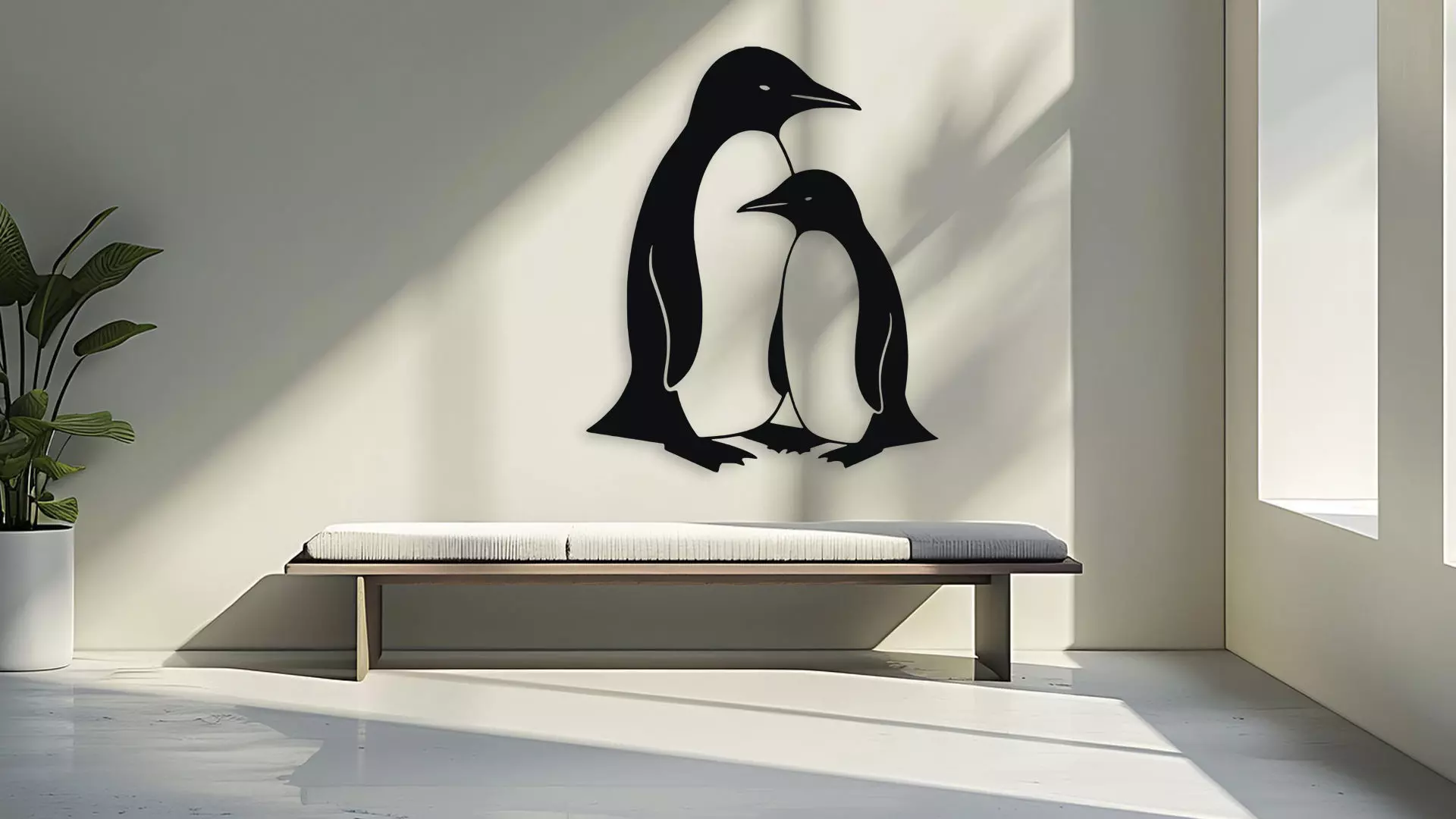 Penguin Family Wall Decor 3D model_3
