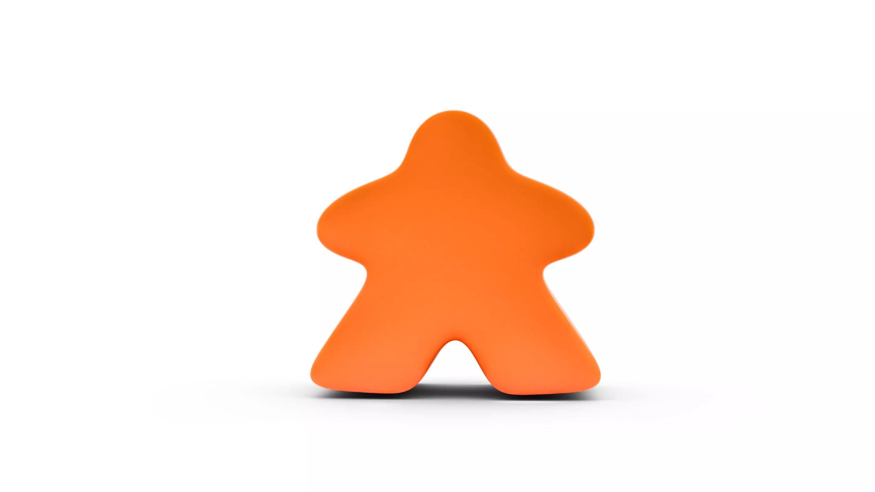 Stylized Orange Meeple Figure  3D Printable Character Token Free 3D print model_1