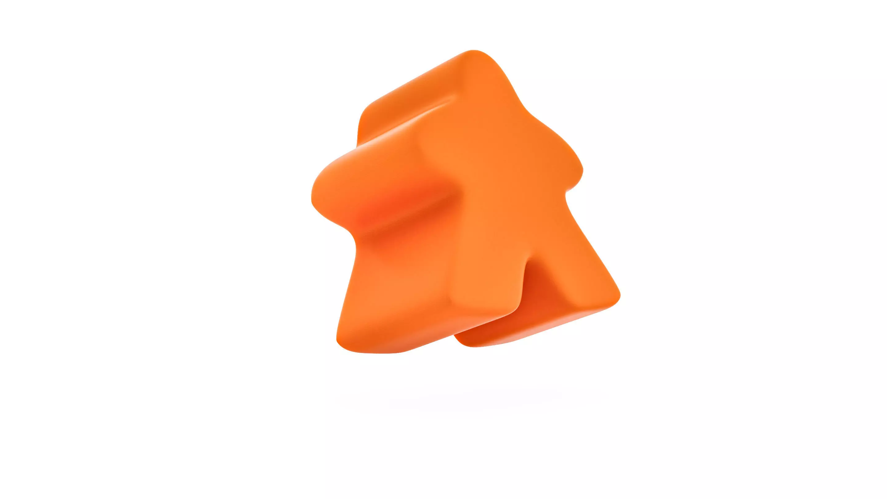 Stylized Orange Meeple Figure  3D Printable Character Token Free 3D print model_4