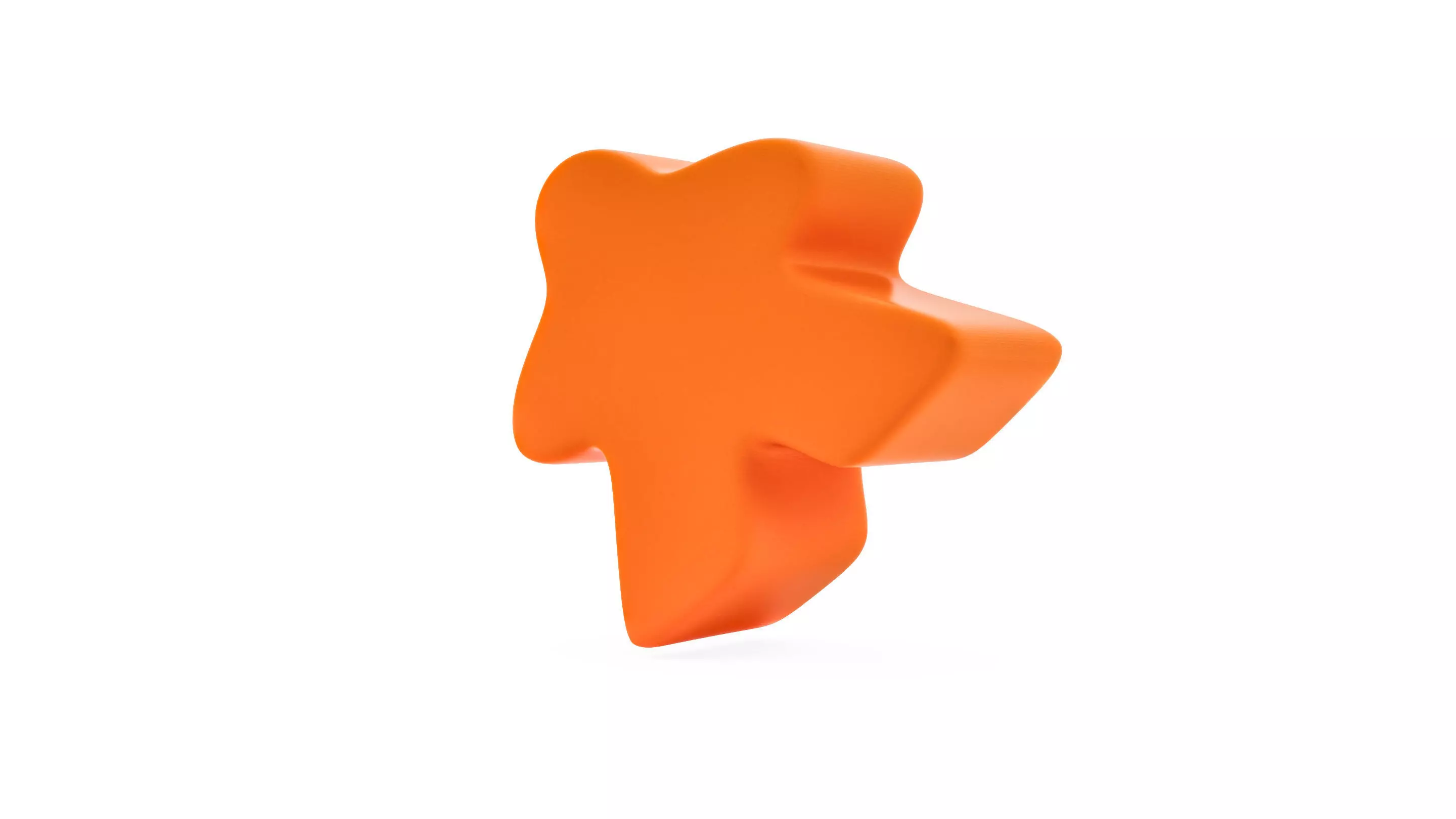 Stylized Orange Meeple Figure  3D Printable Character Token Free 3D print model_3