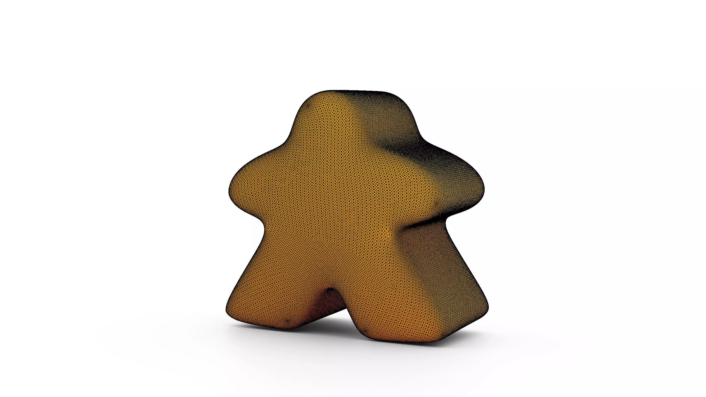 Stylized Orange Meeple Figure  3D Printable Character Token Free 3D print model_5