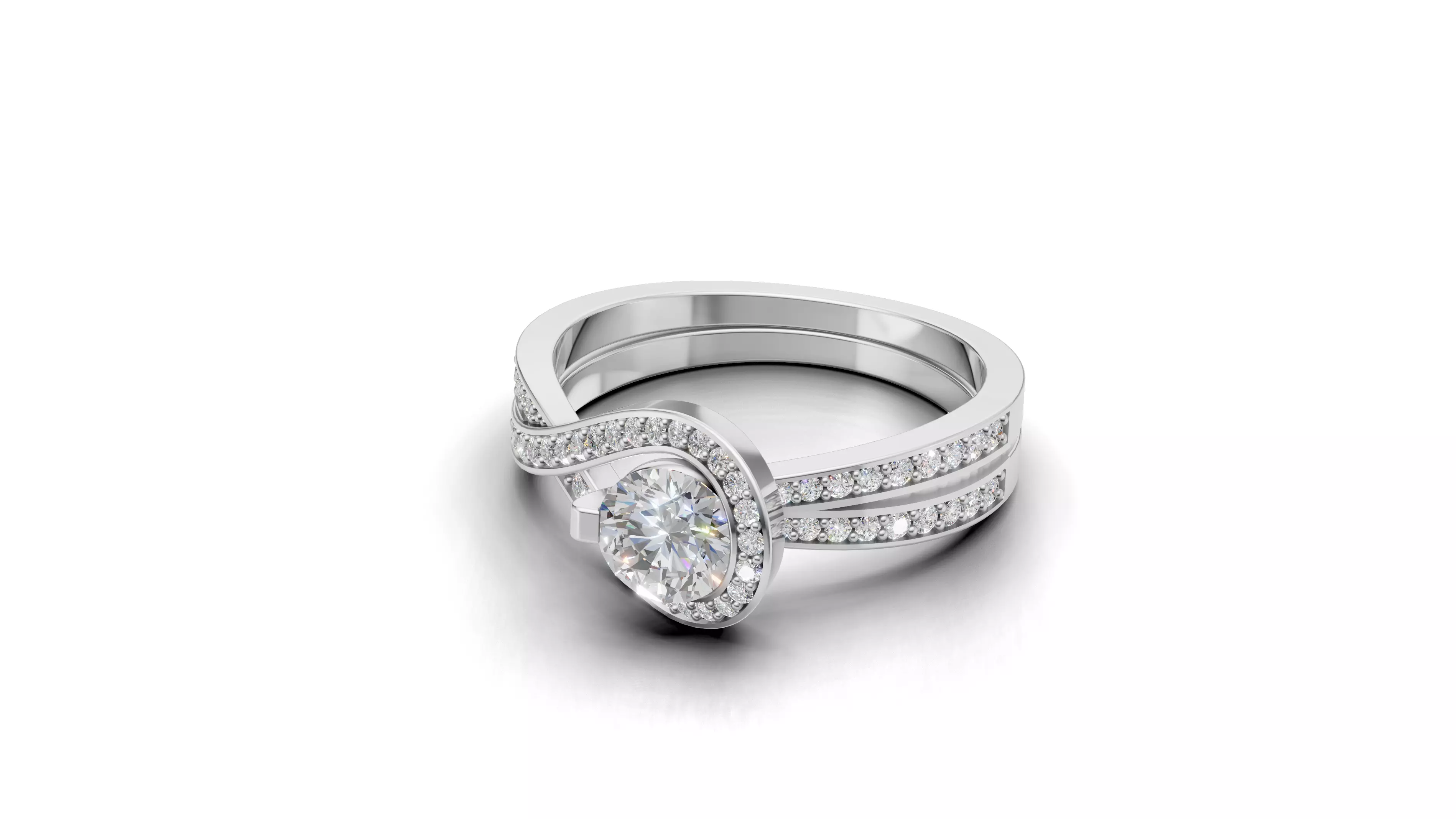 Women Engagment Ring 3D print model_6