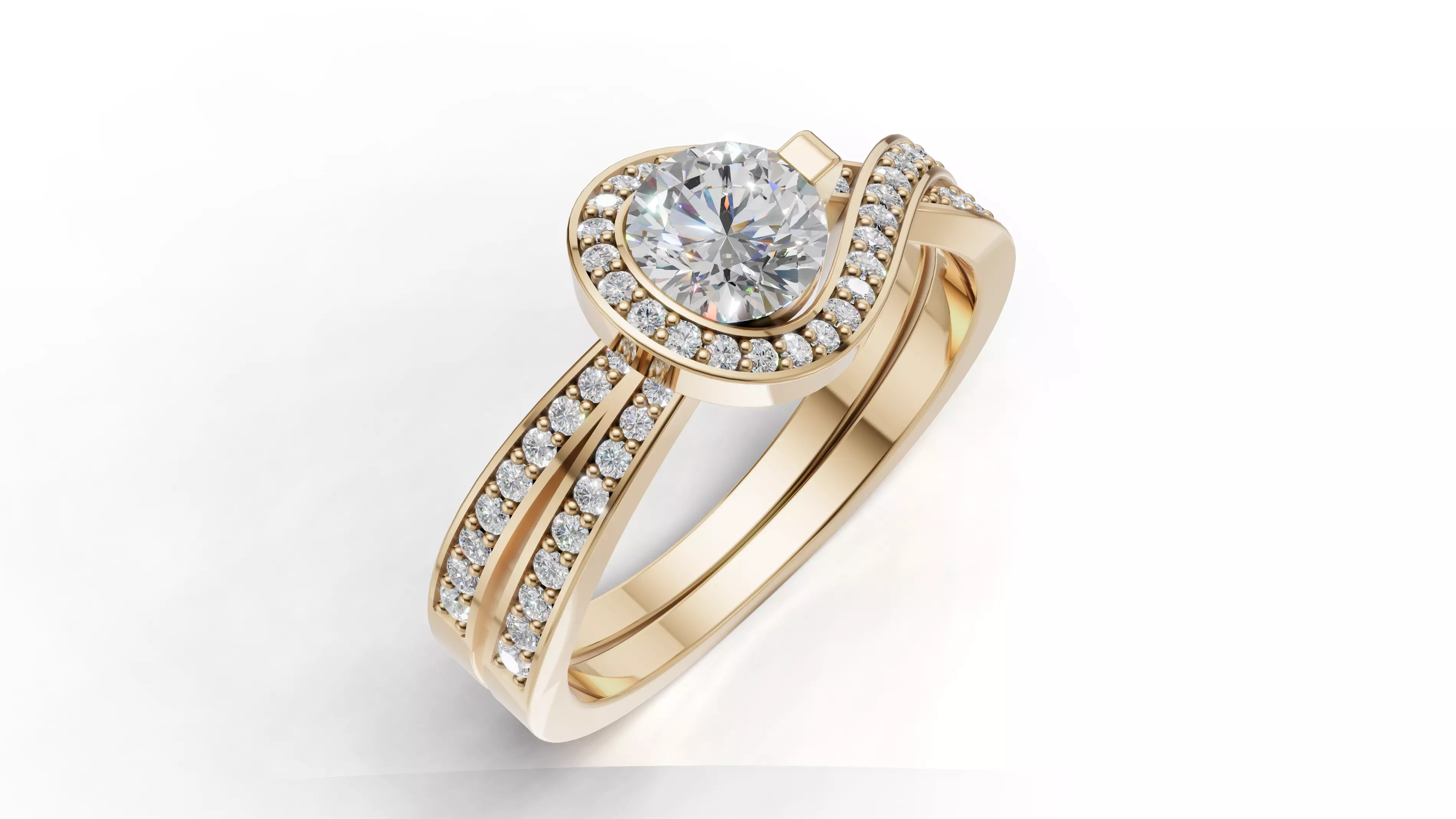Women Engagment Ring 3D print model_3