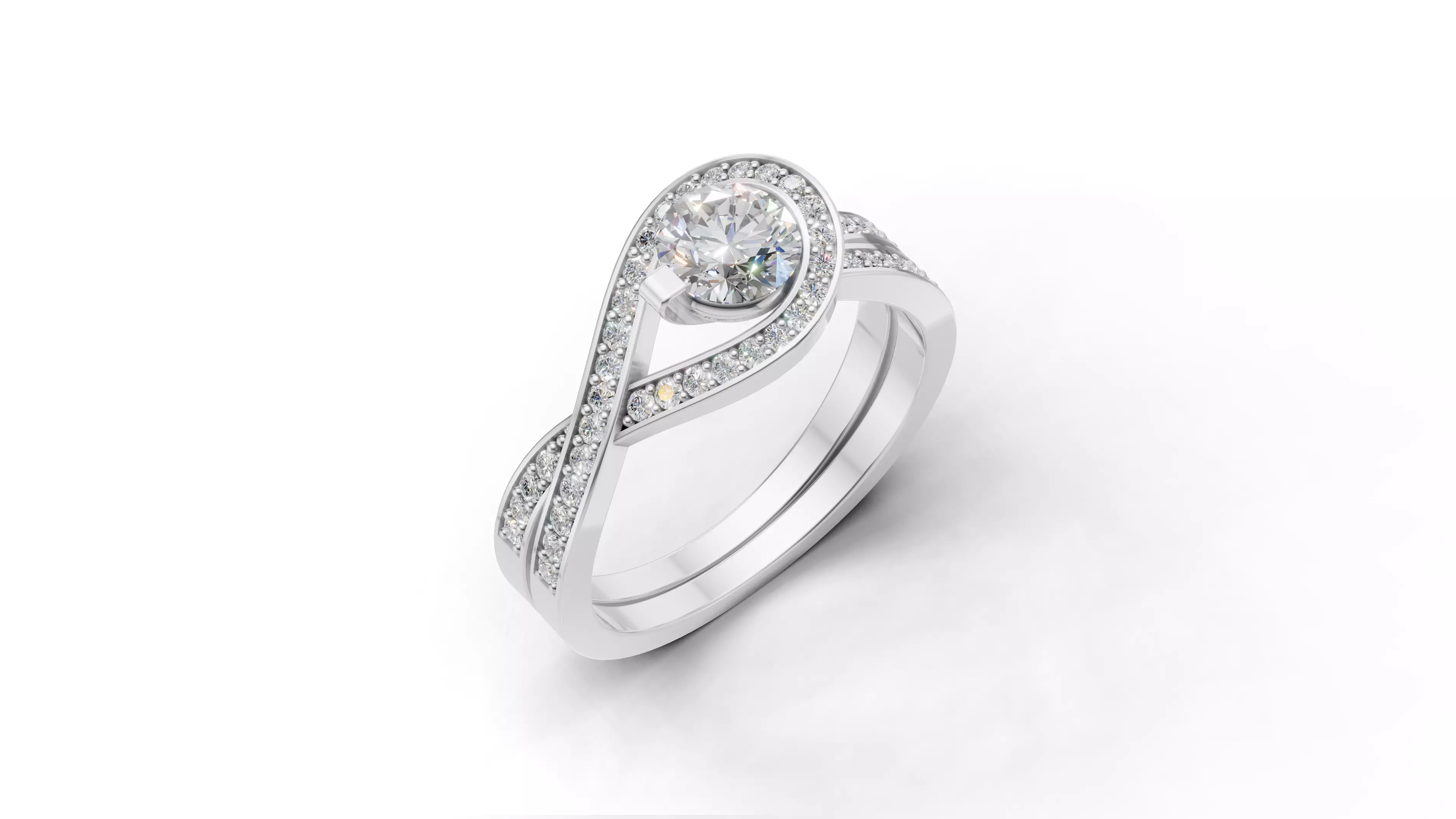 Women Engagment Ring 3D print model_4