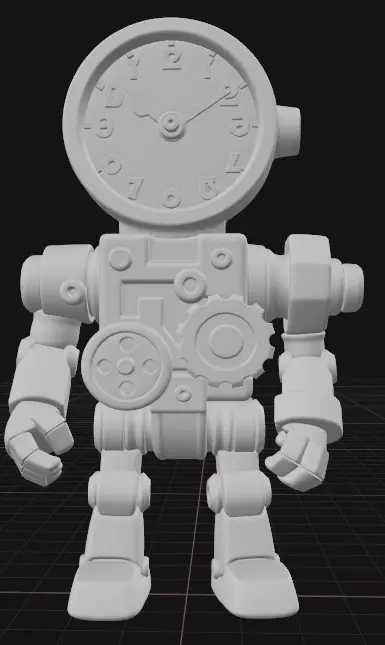 Clockwork Robot Sculpture 3D print model_1