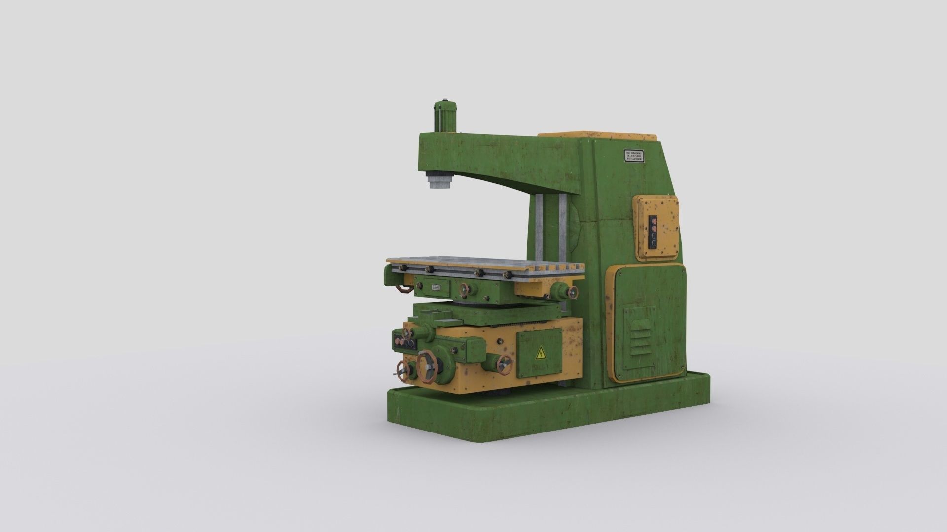 horizontal milling machine 2 Low-poly 3D model_3