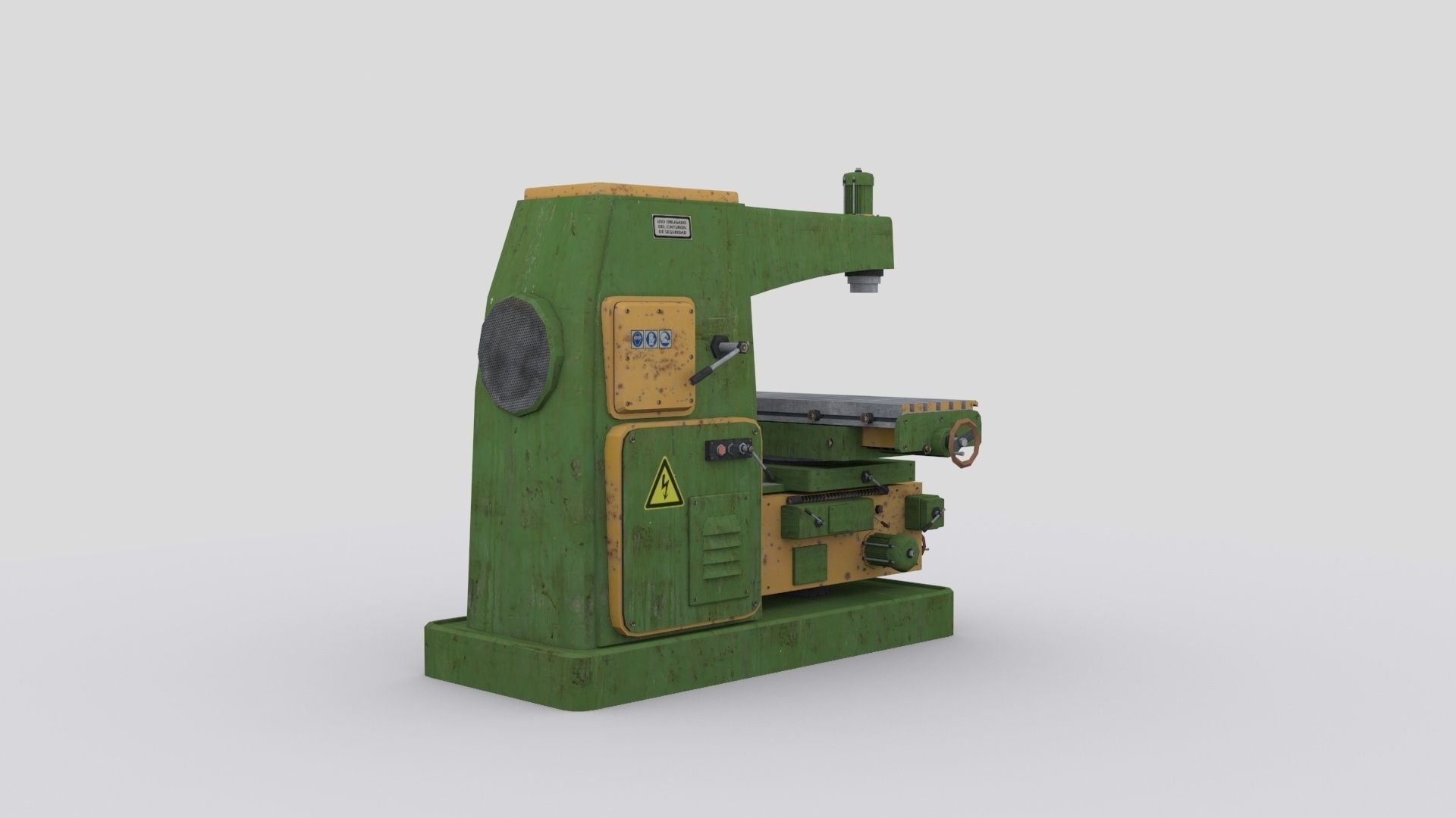 horizontal milling machine 2 Low-poly 3D model_1