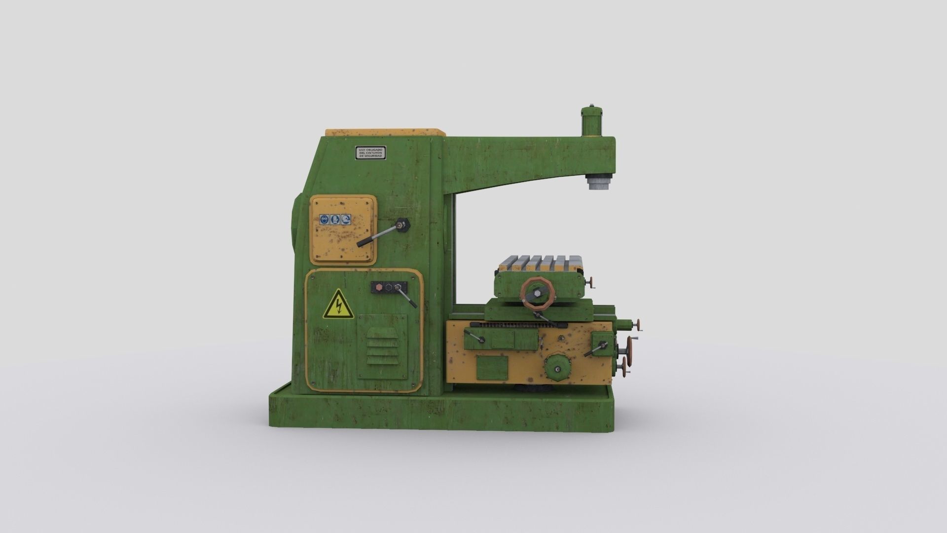 horizontal milling machine 2 Low-poly 3D model_2