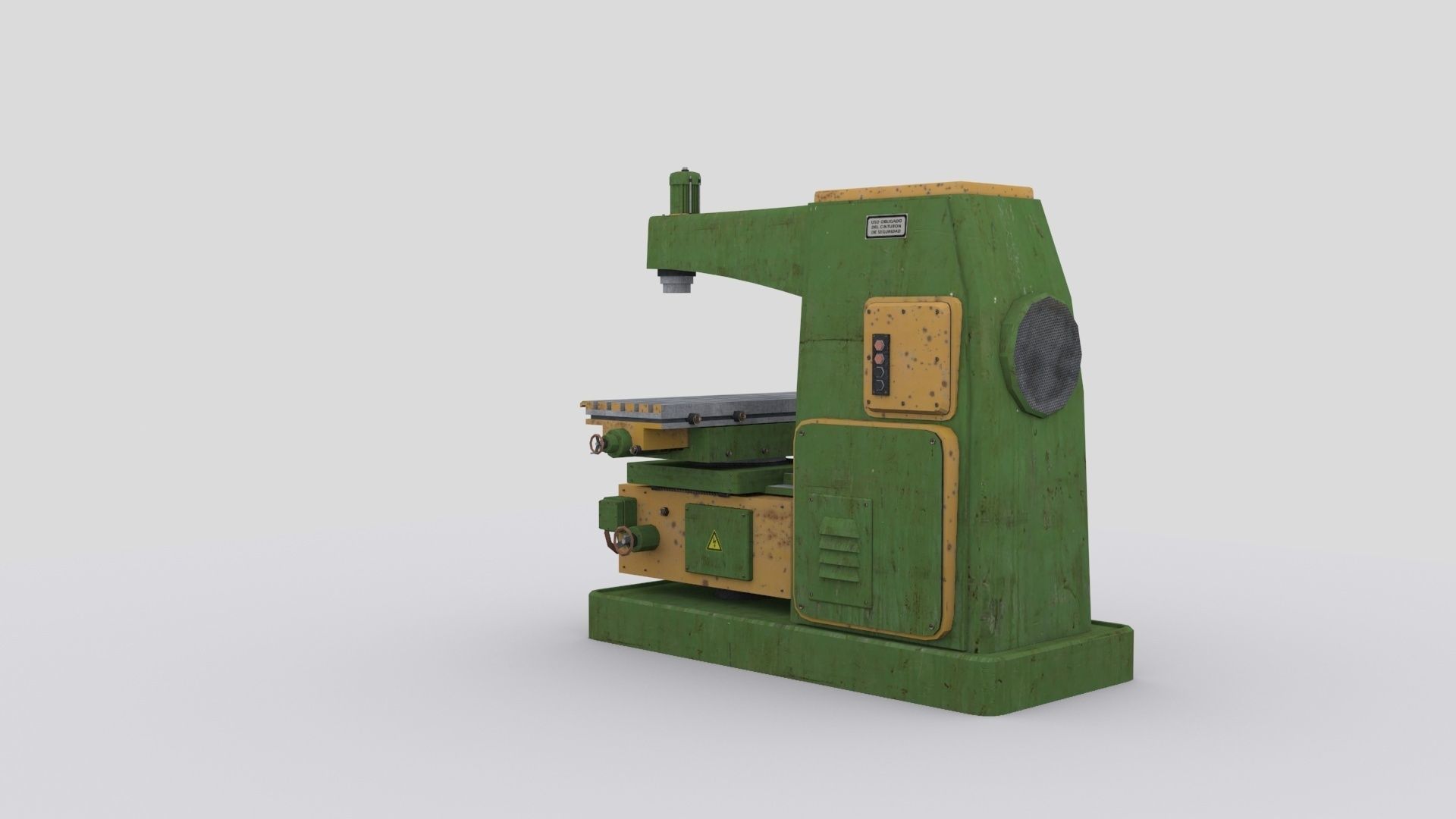 horizontal milling machine 2 Low-poly 3D model_4