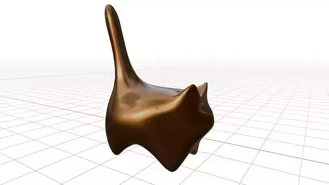 Figurine in the form of a cat low poly 3D model decor statuette