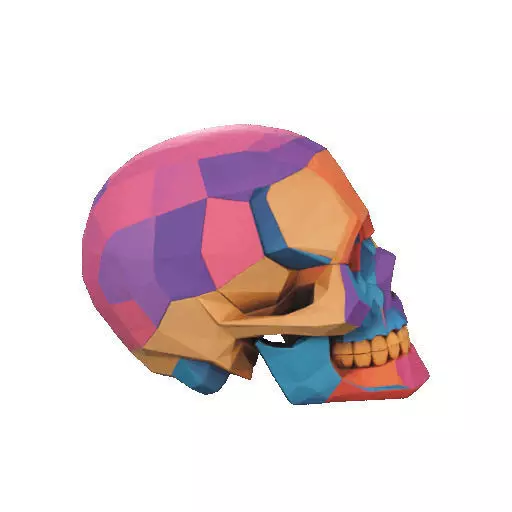 2425Color 3D Model of a Halloween Skull Halloween Low Poly 3D print model_14