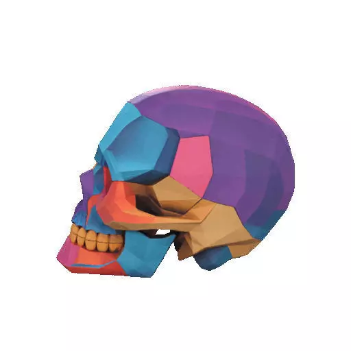 2425Color 3D Model of a Halloween Skull Halloween Low Poly 3D print model_30