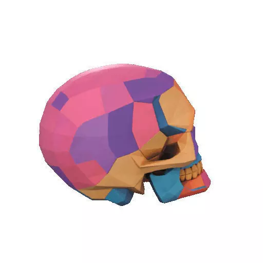 2425Color 3D Model of a Halloween Skull Halloween Low Poly 3D print model_16