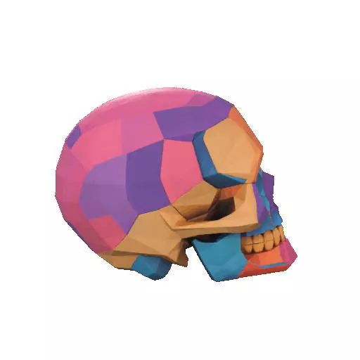 2425Color 3D Model of a Halloween Skull Halloween Low Poly 3D print model_15