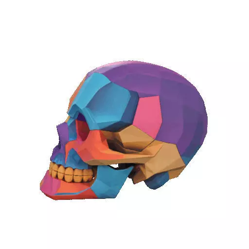 2425Color 3D Model of a Halloween Skull Halloween Low Poly 3D print model_31