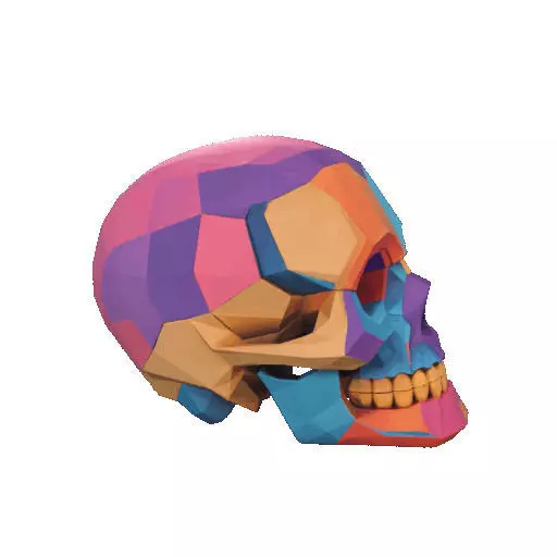 2425Color 3D Model of a Halloween Skull Halloween Low Poly 3D print model_13