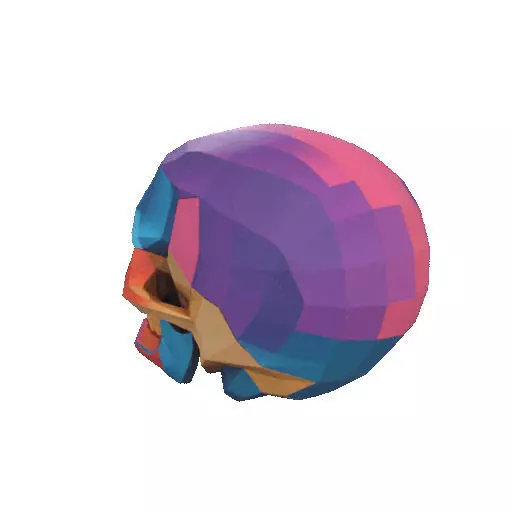 2425Color 3D Model of a Halloween Skull Halloween Low Poly 3D print model_26