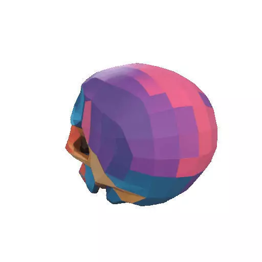 2425Color 3D Model of a Halloween Skull Halloween Low Poly 3D print model_25