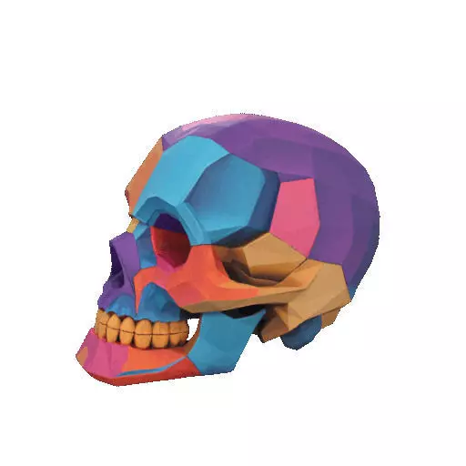 2425Color 3D Model of a Halloween Skull Halloween Low Poly 3D print model_32