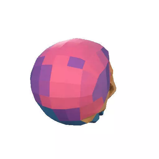 2425Color 3D Model of a Halloween Skull Halloween Low Poly 3D print model_20