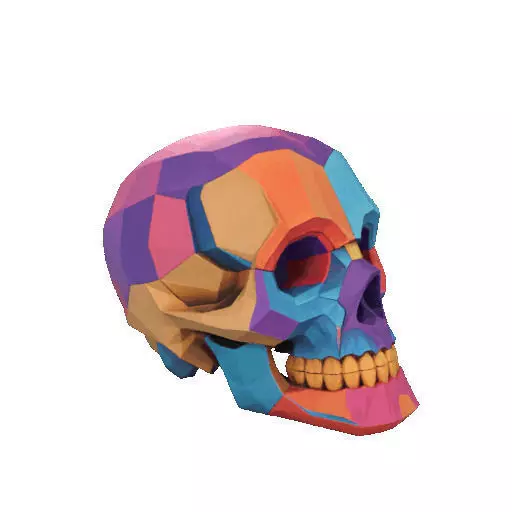 2425Color 3D Model of a Halloween Skull Halloween Low Poly 3D print model_11