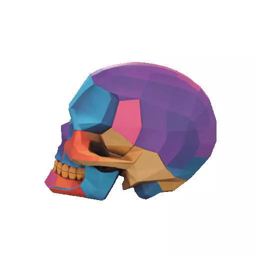 2425Color 3D Model of a Halloween Skull Halloween Low Poly 3D print model_29