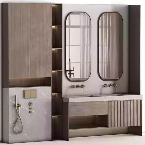 bathroom furniture 060 in a modern minimalist style Low-poly 3D model