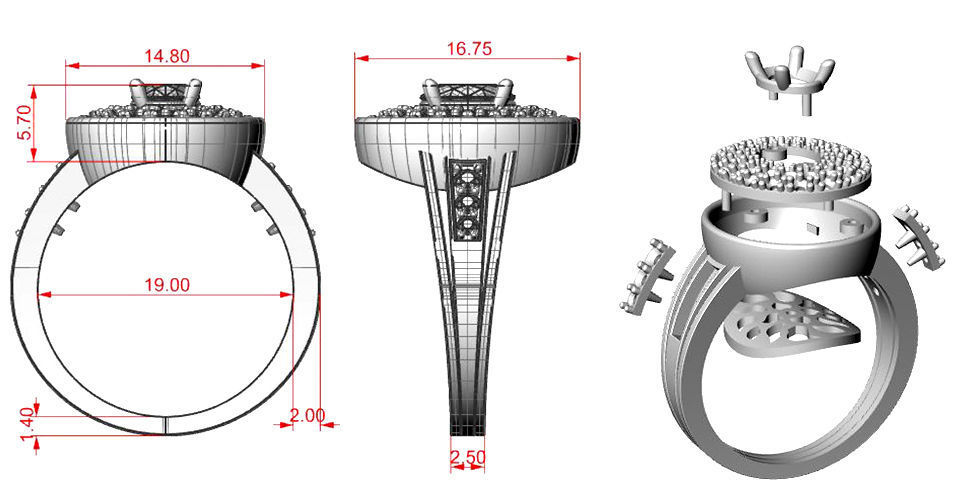 Ladies Rings 3D print model_3