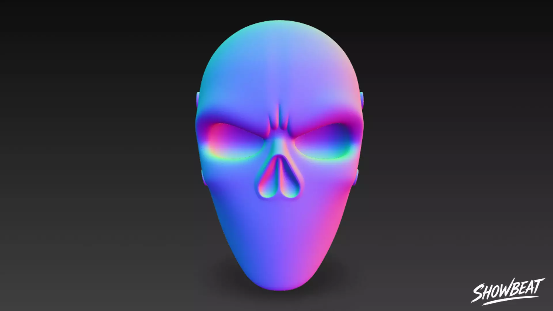 Ghost Skull Mask Low-poly 3D model_6