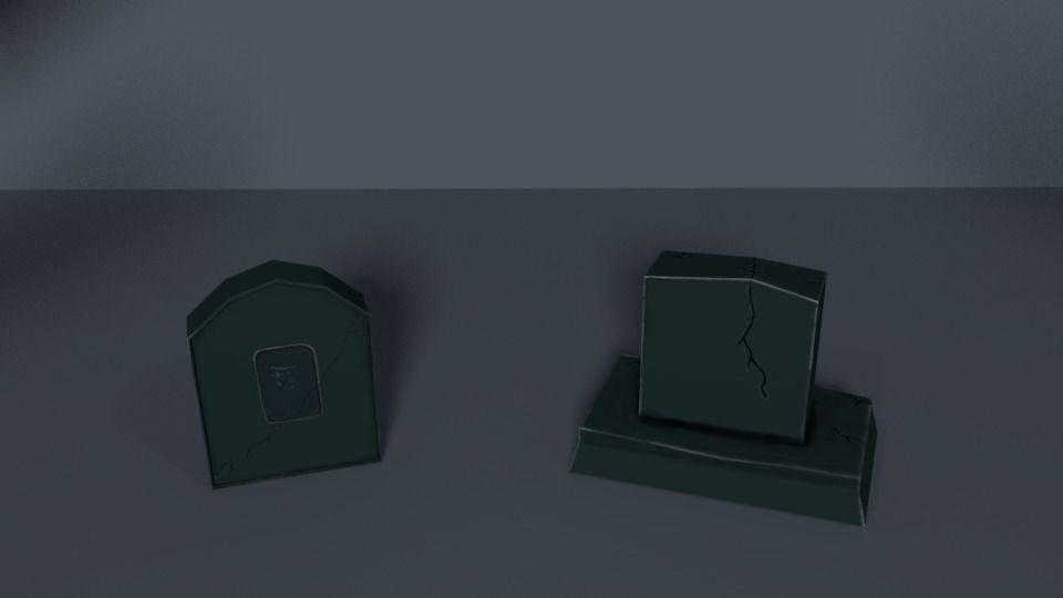 Tombstone game ready set of gravestones Low-poly 3D model_1