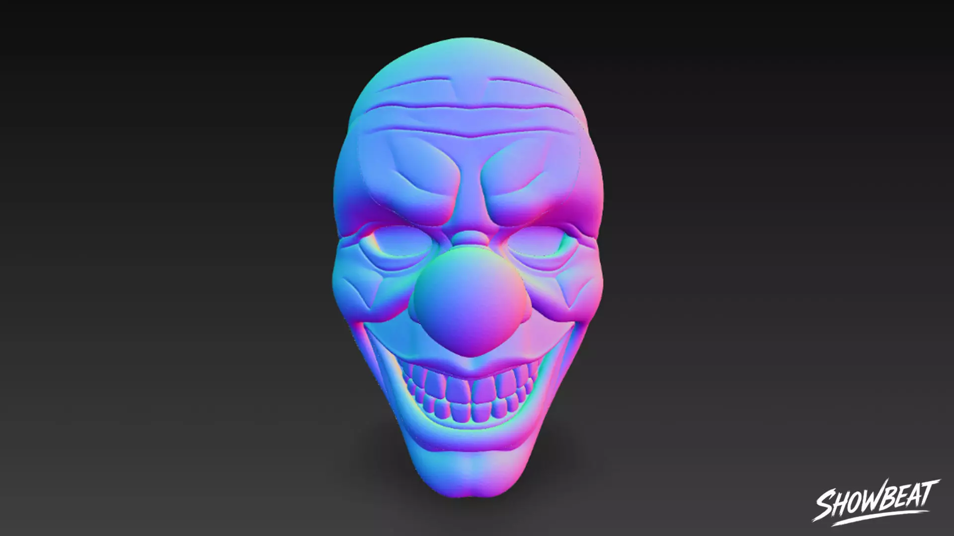 Killer Clown Mask Low-poly 3D model_5