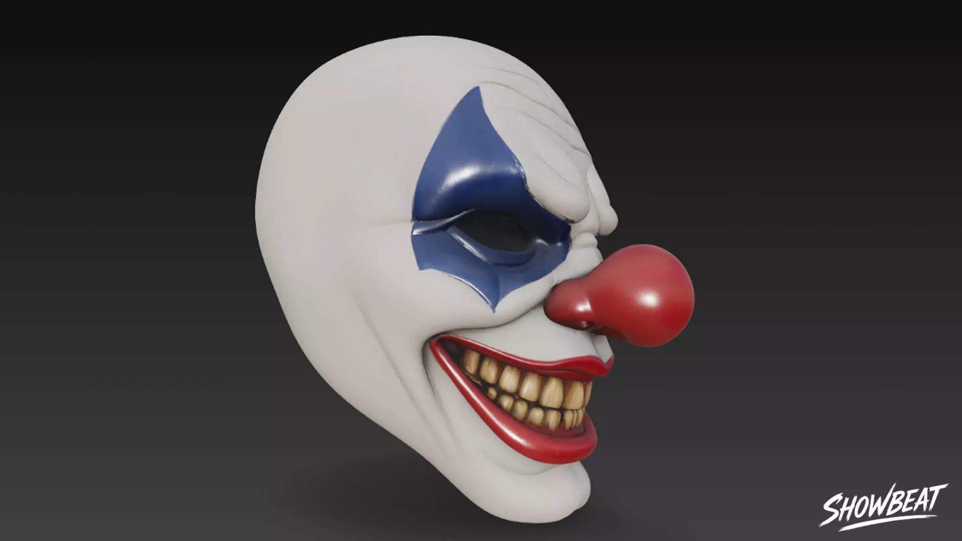 Killer Clown Mask Low-poly 3D model_3