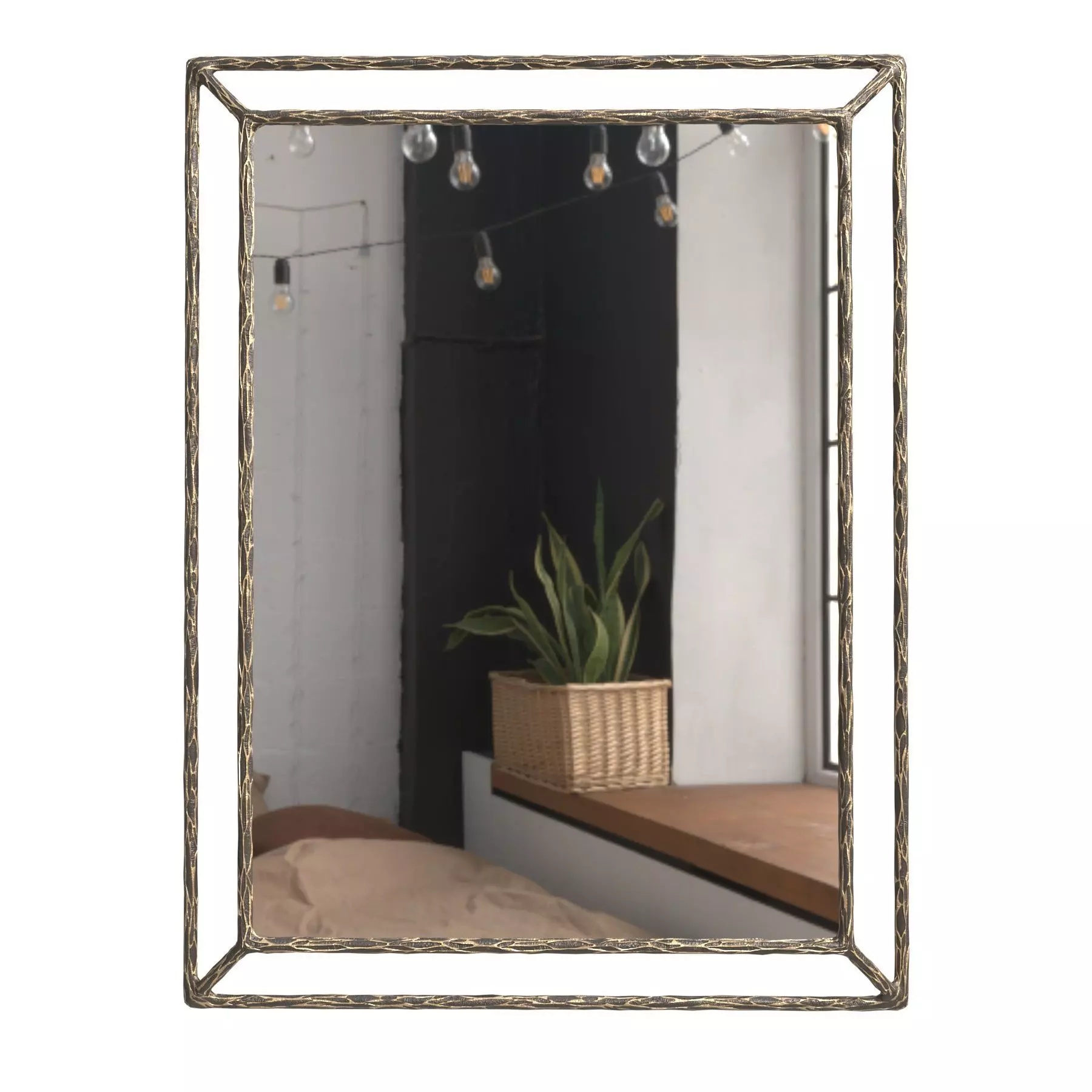 Restoration Hardware Thaddeus Open Beveled Mirror 3D model_1