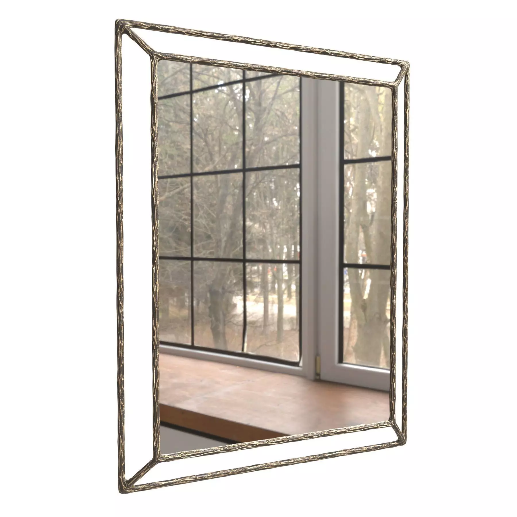 Restoration Hardware Thaddeus Open Beveled Mirror 3D model_0