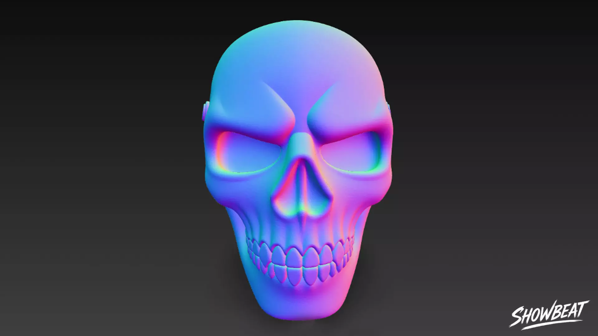 Skull Mask Low-poly 3D model_7
