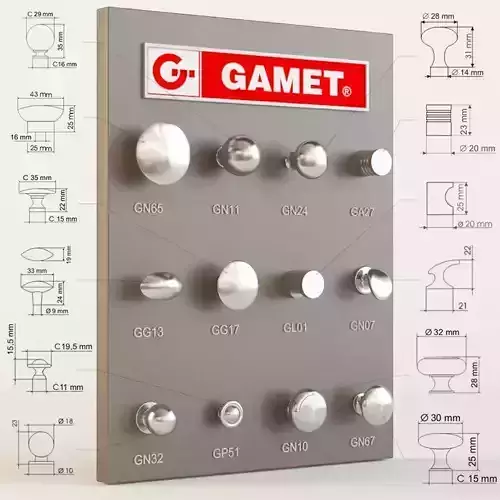 Gamet furniture knobs 3D model