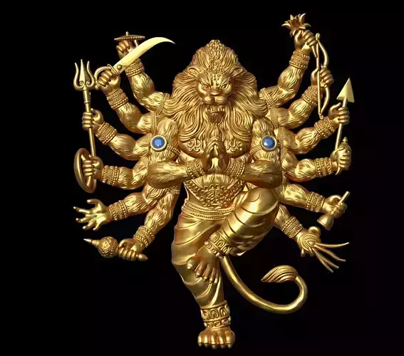 Golden Narasimha Avatar 3D Mode
