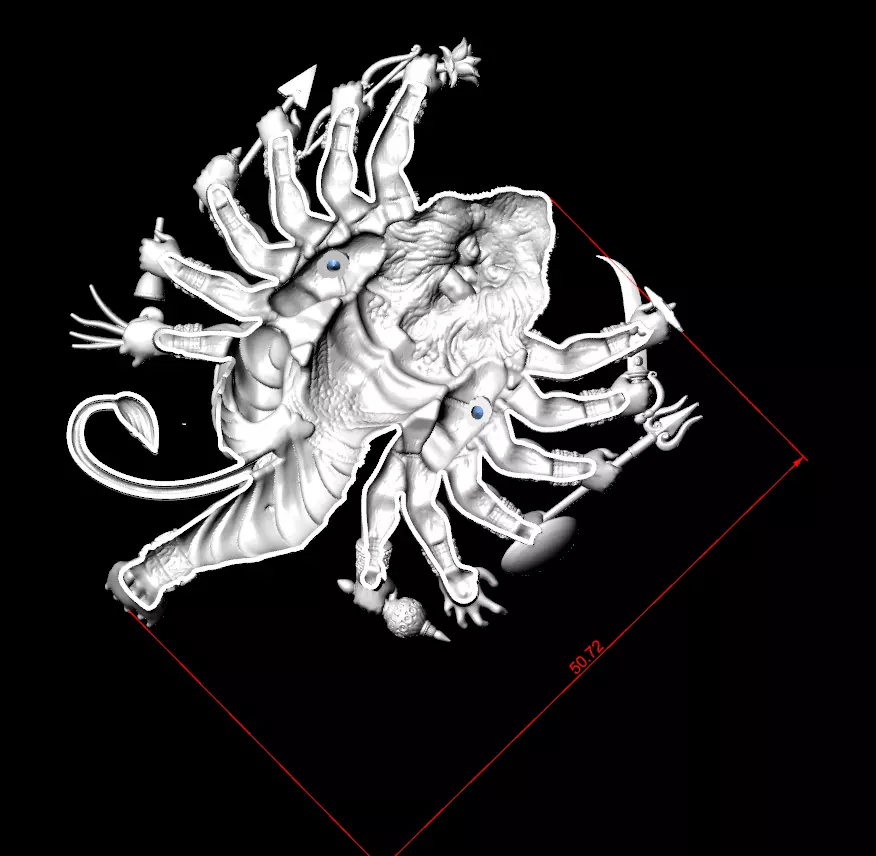 Golden Narasimha Avatar 3D Mode 3D print model_2