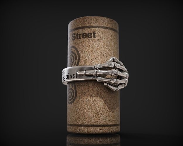 Silver Street jewelry ring I WILL ALWAYS BE AGAINST 3D print model