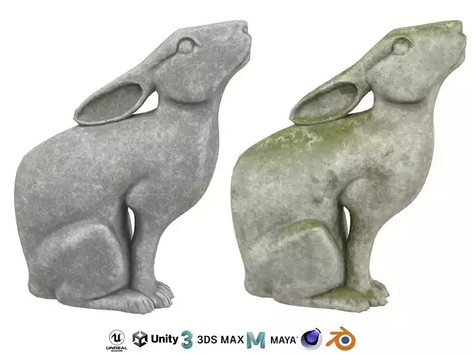 Rabbit stone statues