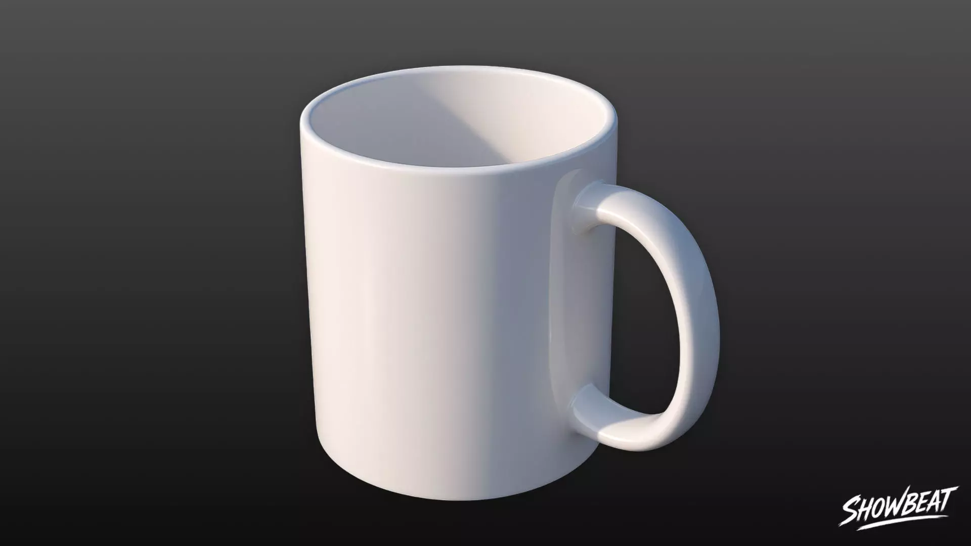 White Ceramic Mug Low-poly 3D model