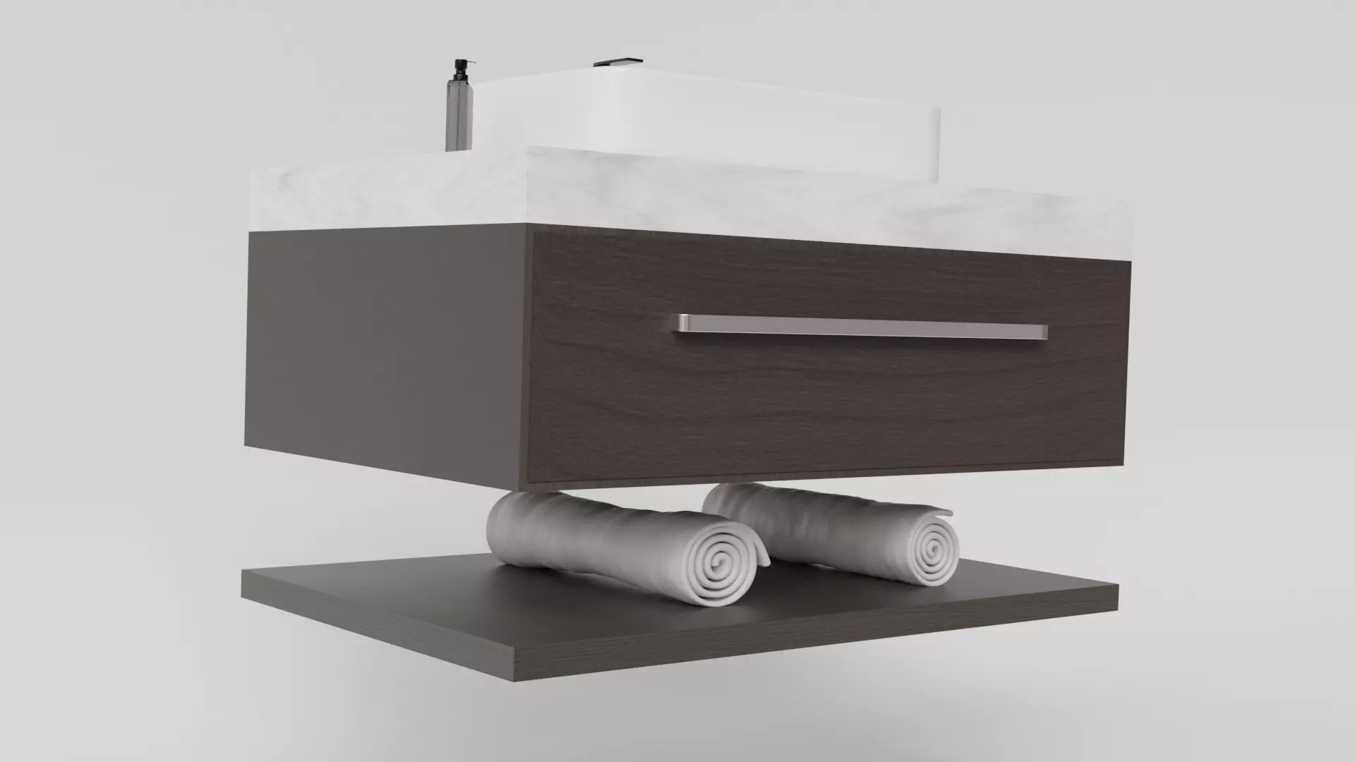 Floating Bathroom Vanity Low-poly 3D model_4