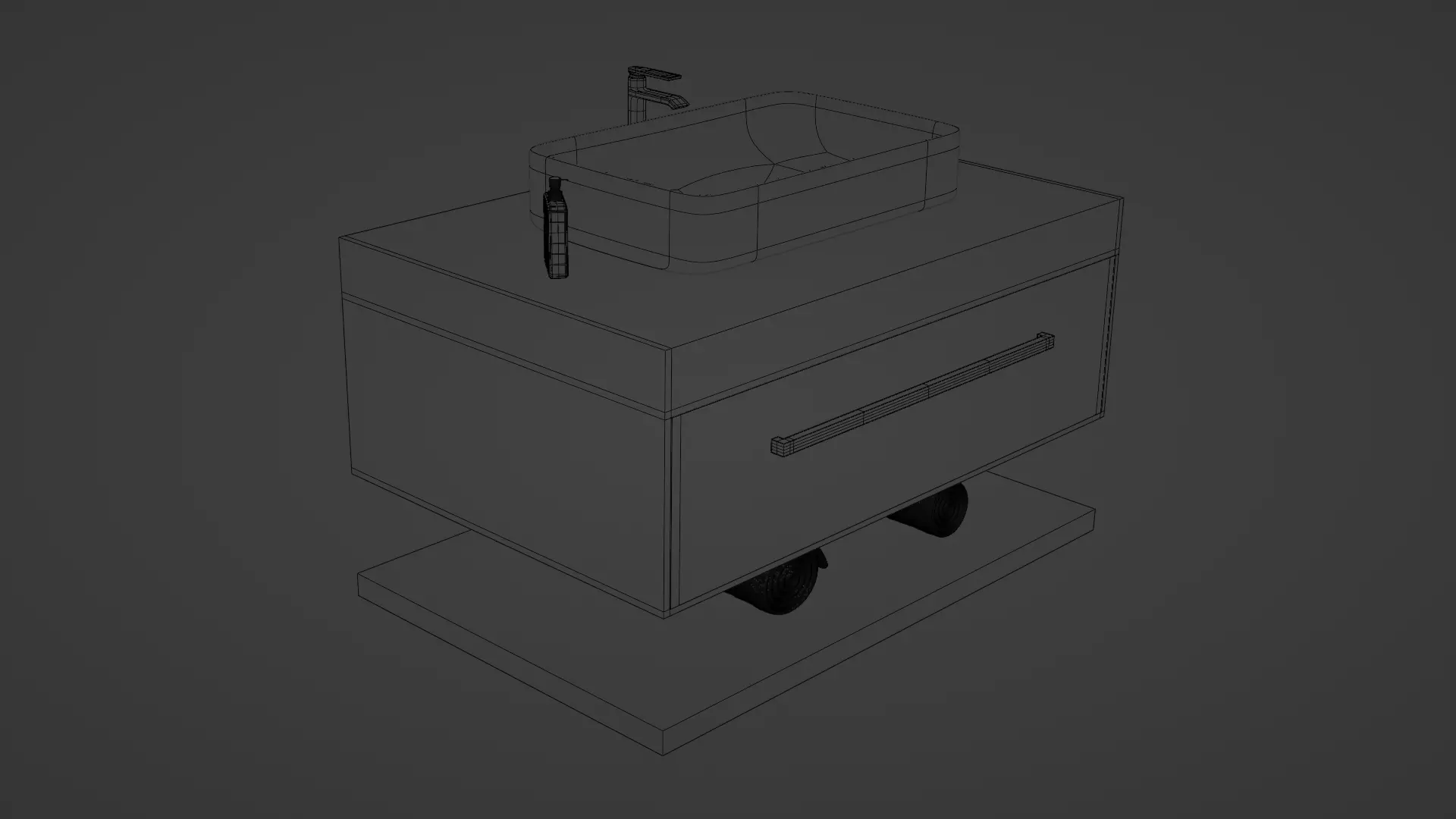 Floating Bathroom Vanity Low-poly 3D model_8