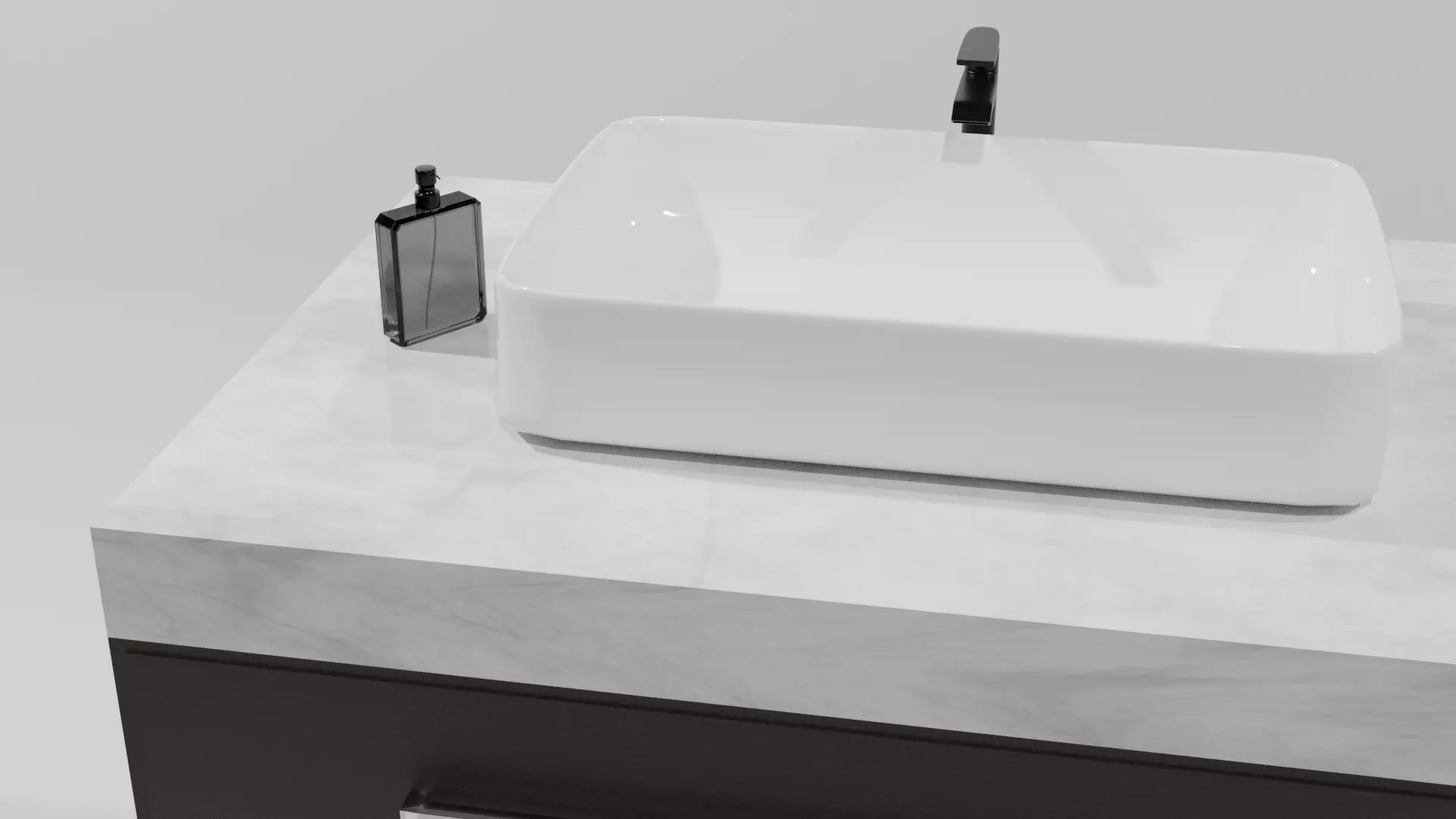 Floating Bathroom Vanity Low-poly 3D model_1