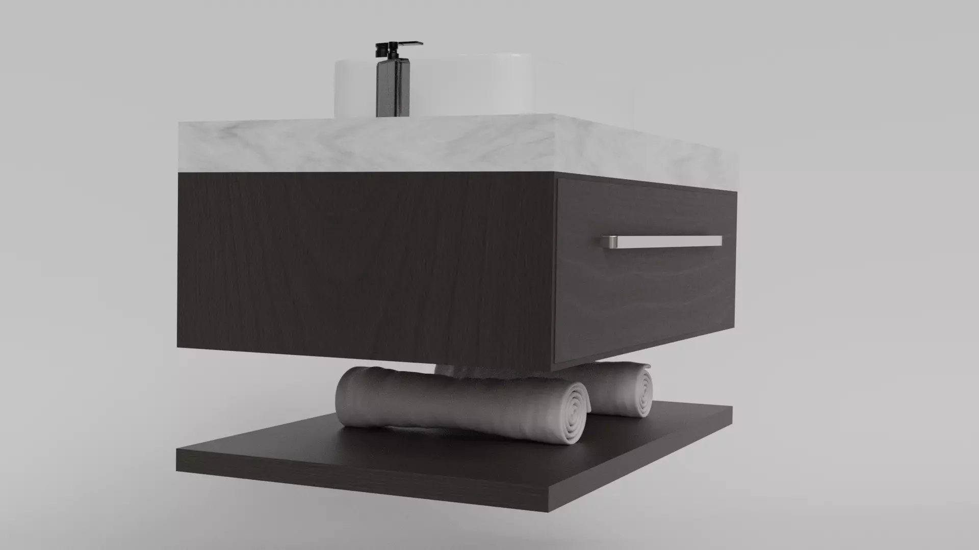 Floating Bathroom Vanity Low-poly 3D model_5