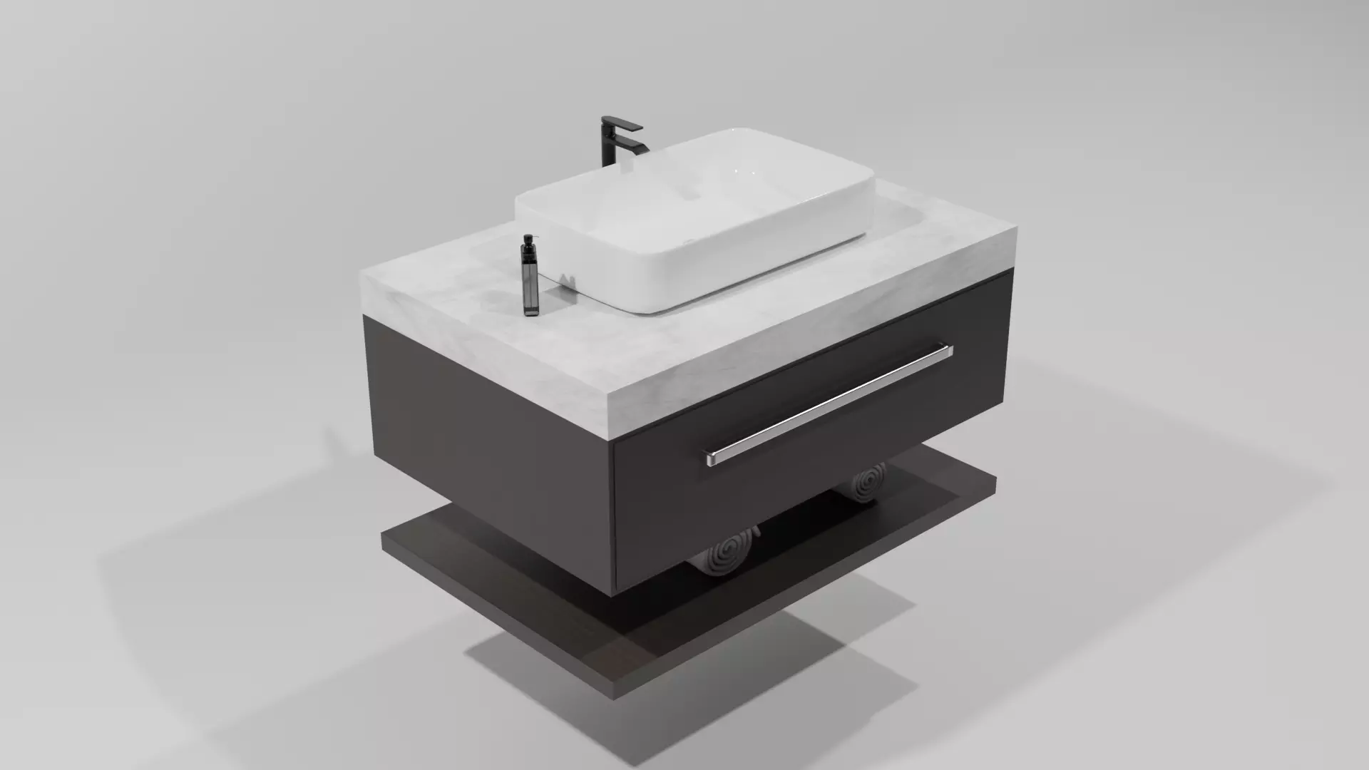 Floating Bathroom Vanity Low-poly 3D model_3